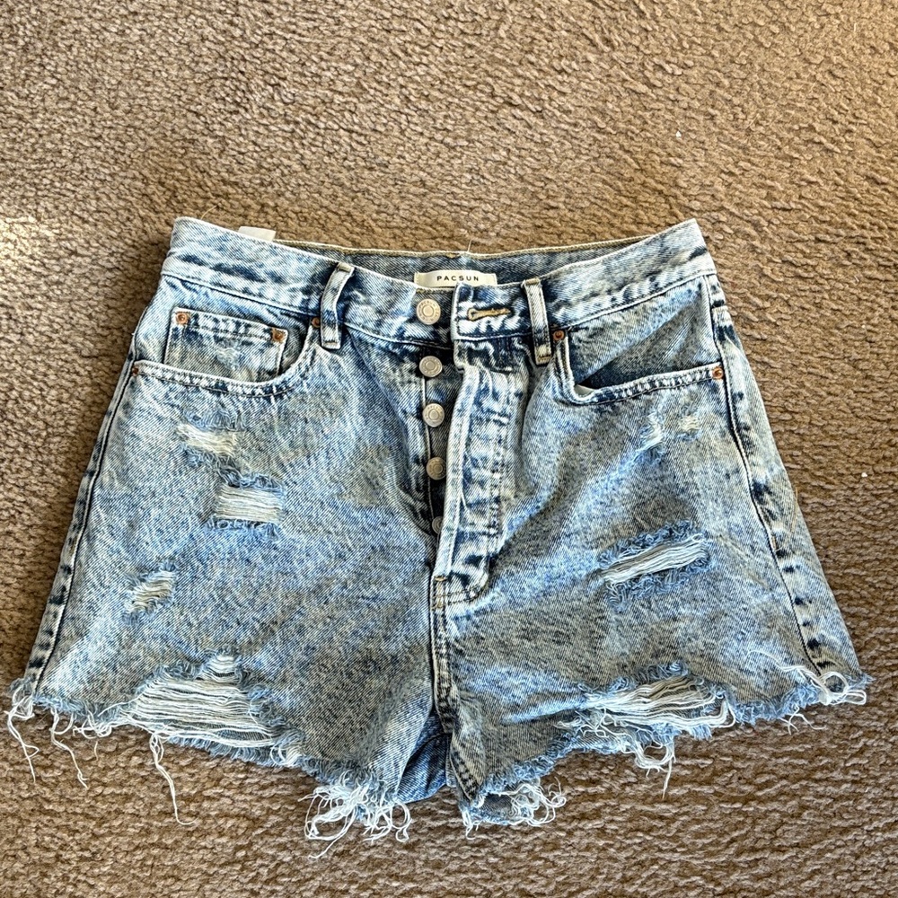 PacSun Distressed Light Blue Jean Shorts